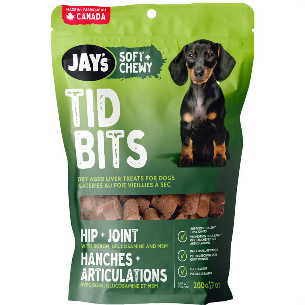 Jay's Tid Bits Hip and Joint soft dog treats 200g bag