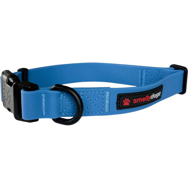 Smellydogz Adjustable Comfort Collar – Blue, 1 in, 16–22 in
