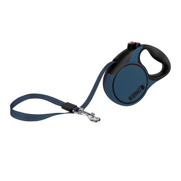 KONG Terrain Retractable Leash – X-Small 10 ft, Blue (up to 25 lb)