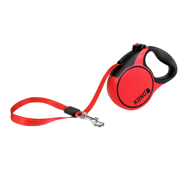 KONG Terrain Retractable Leash — X-Small 10 ft, Red (Up to 25 lb)