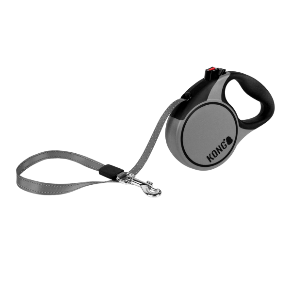KONG Terrain Retractable Leash — X-Small 10 ft, Grey (Up to 25 lb)