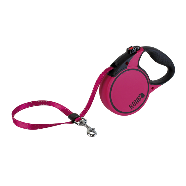 KONG Terrain Retractable Leash – Small 16 ft, Fuchsia (up to 45 lb)