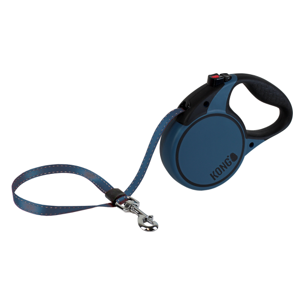 KONG Terrain Retractable Leash – Medium 16 ft, Blue (up to 65 lb)