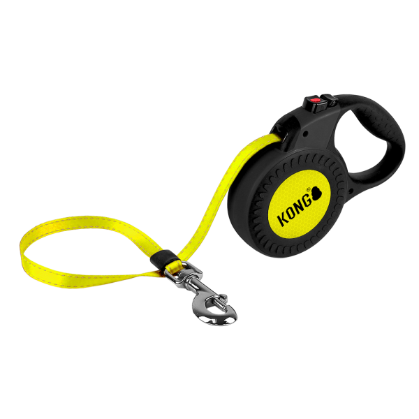 KONG Reflect Retractable Dog Leash – Large 16ft Black (Max 110 lb)