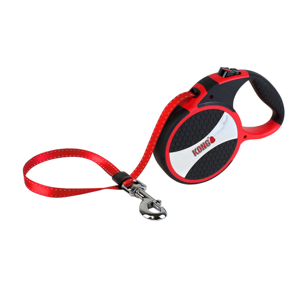 KONG Explore Retractable Dog Leash – Large 24ft Red (Max 110 lb)