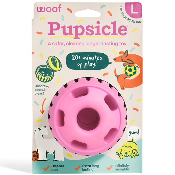 Woof Pet Pupsicle Dog Toy – Pink, Large