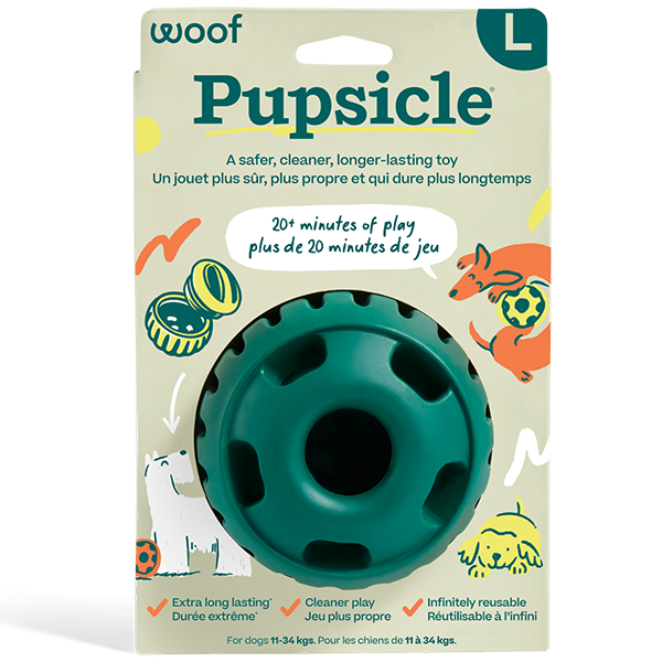 Woof Pet Pupsicle Dog Toy – Green, Large