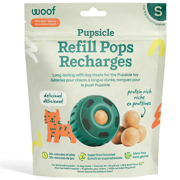Woof Pet Dog Pupsicle Pops – Beef & Peanut Butter (Small)