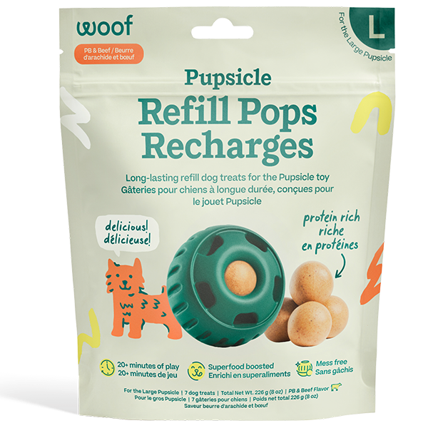 Woof Pet Dog Pupsicle Pops – Beef & Peanut Butter (Large)