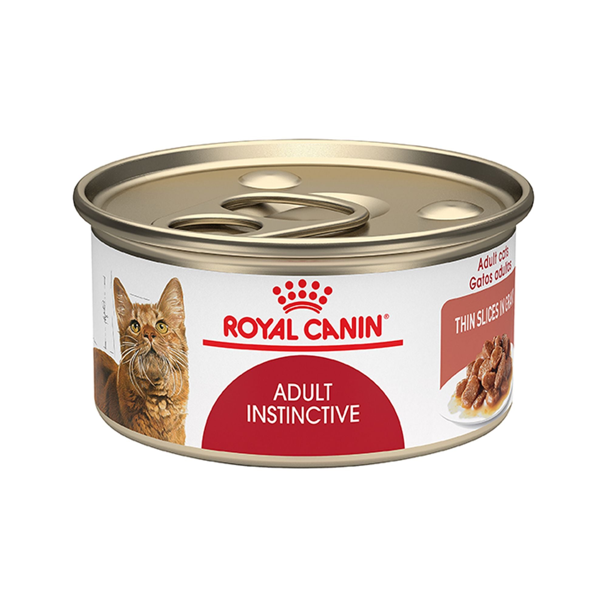 Royal Canin Feline Health Nutrition Instinctive Adult Thin Slices in Gravy wet cat food 85g cans case of 24