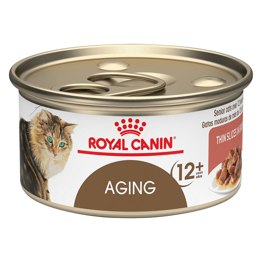 Royal Canin Feline Health Nutrition Aging 12+ Thin Slices in Gravy wet cat food 85g can