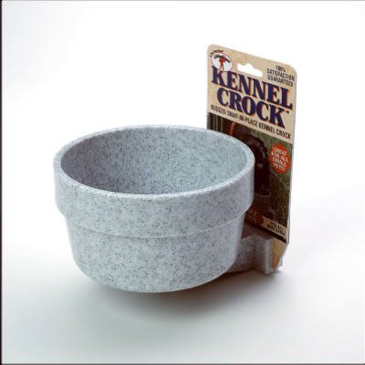 Pet Lodge Kennel Crock Dish 20oz plastic bowl with bracket for crates and kennels