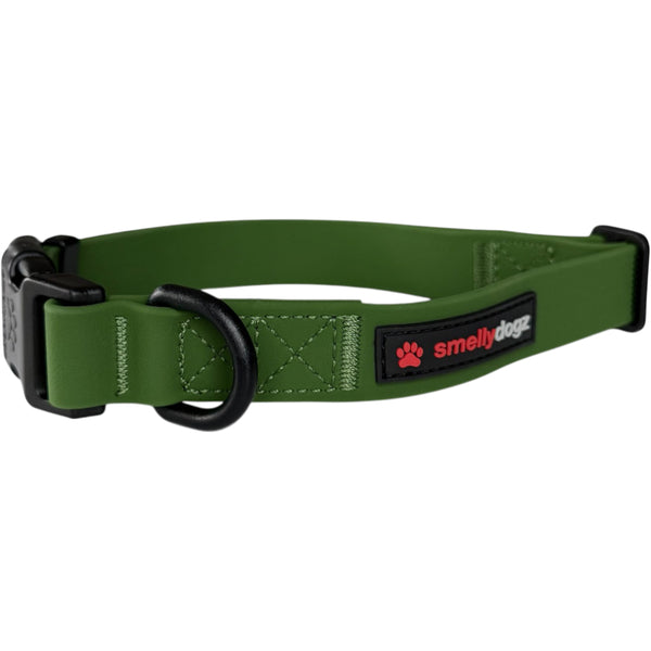 Smellydogz Adjustable Comfort Collar – Olive Green, 1 in, 16–22 in