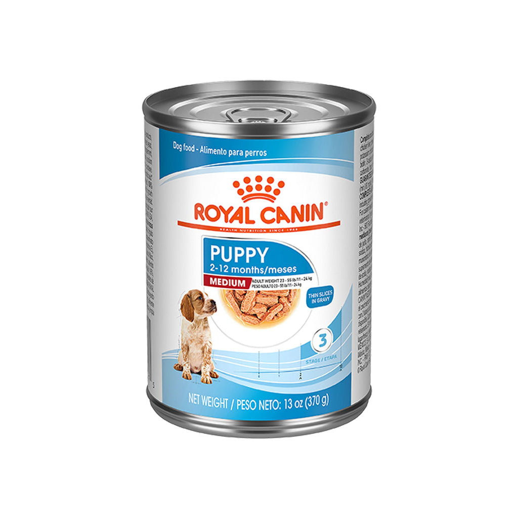 Royal Canin Medium Puppy Slices in Gravy wet dog food 13 oz can