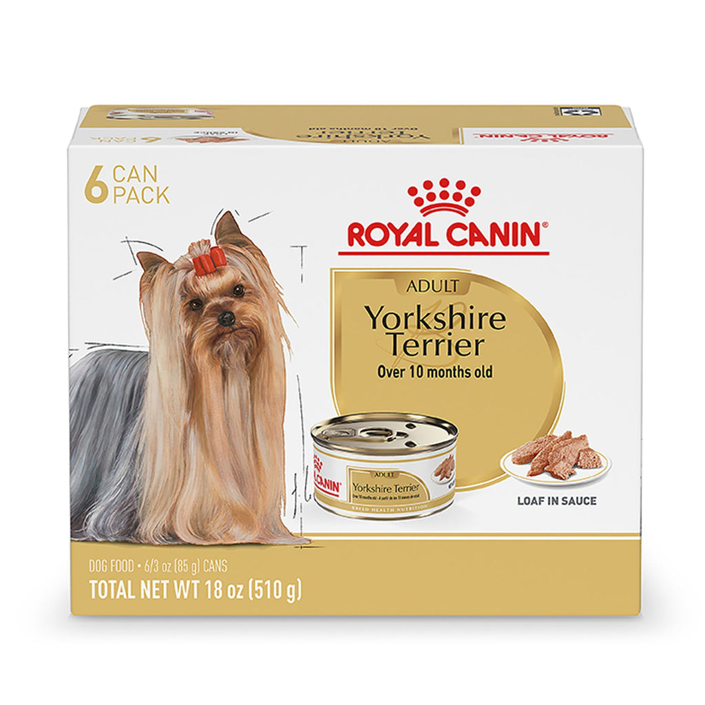 Royal Canin Breed Health Nutrition Yorkshire Terrier Adult Loaf in Gravy wet dog food 85g can