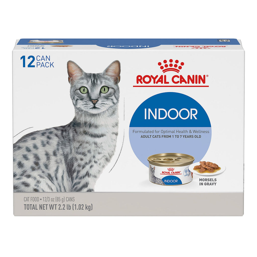 Royal Canin Feline Care Nutrition Indoor Adult Morsels in Gravy wet cat food 12 x 85g cans
