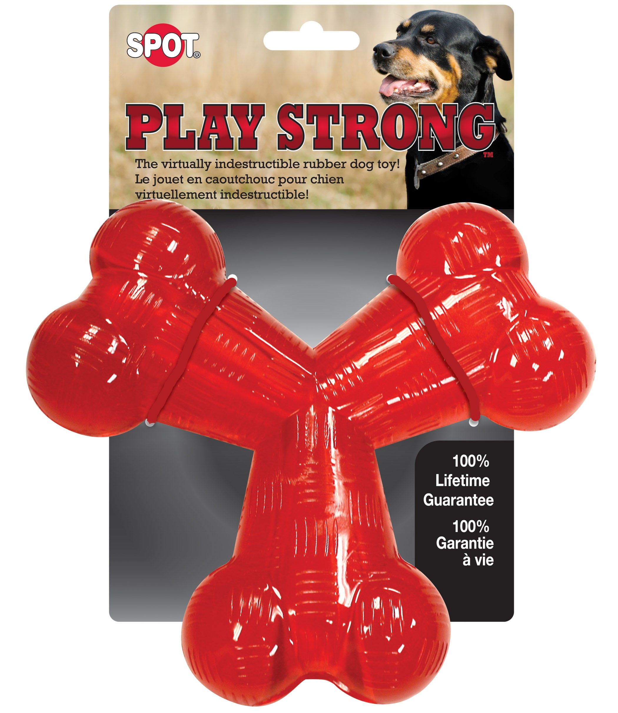 Spot Play Strong rubber Y-bone chew toy 6 inch