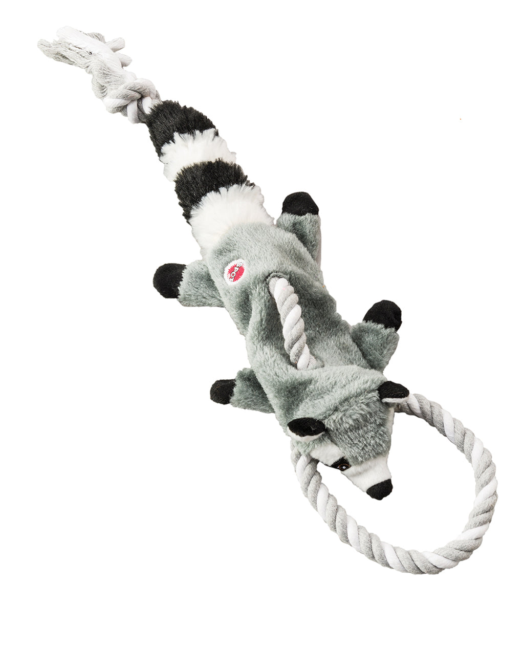 Spot Skinneeez Tug Forest Raccoon Mini stuffing-free rope plush dog toy 14 inch