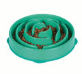 Outward Hound Fun Feeder Drop teal large slow feeder dog bowl with maze ridges