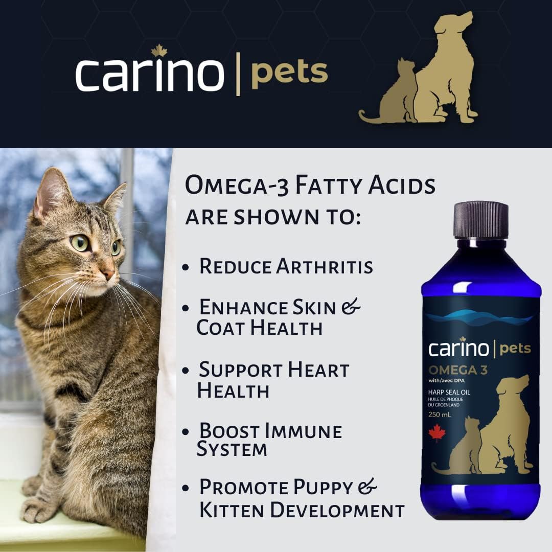 Carino Pets Omega-3 Harp Seal Oil for dogs and cats 250ml liquid supplement