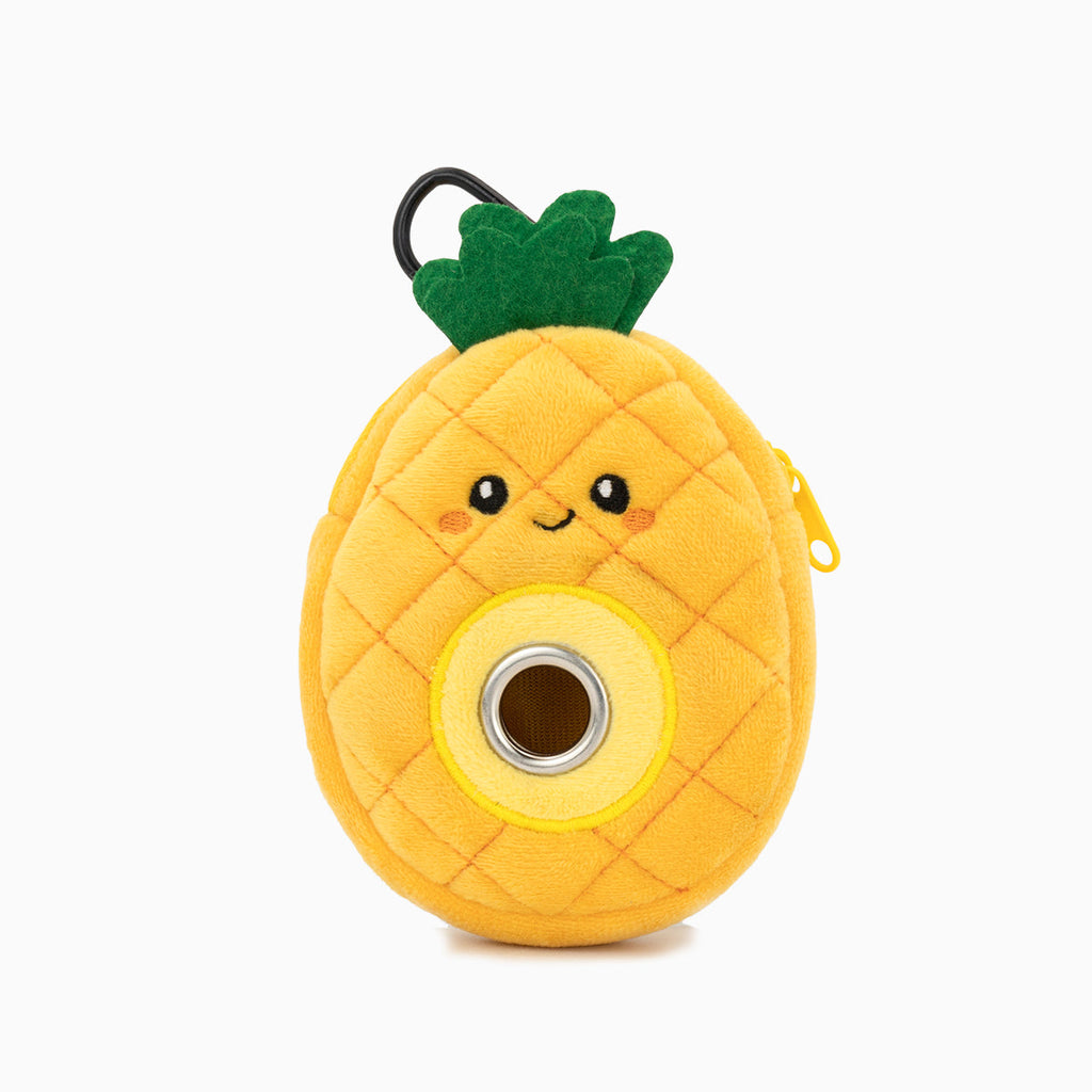 HugSmart Pooch Pouch Poop Bag Holder Pineapple soft plush dispenser with leash clip