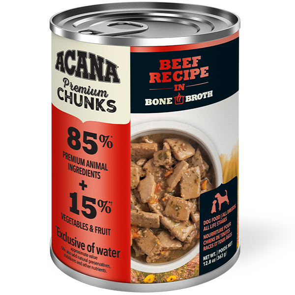 ACANA Dog Premium Chunks Beef in Bone Broth 363g