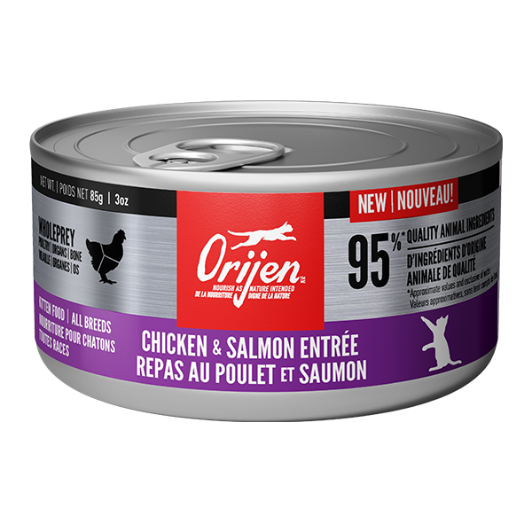 ORIJEN Kitten Chicken & Salmon Entrée Wet Cat Food 24 x 85g