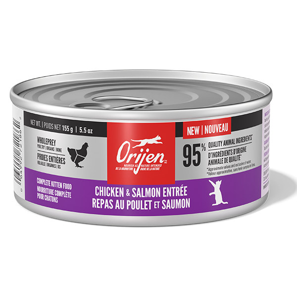 ORIJEN Cat Chicken & Salmon Entree for Kittens 155g (Case of 12)