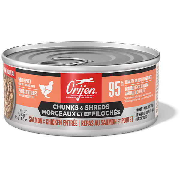 ORIJEN Cat Salmon & Chicken Chunks & Shreds Entrée Wet Cat Food (155g)