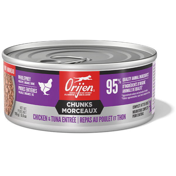 ORIJEN Kitten Chicken & Tuna Chunks Wet Cat Food (155g)