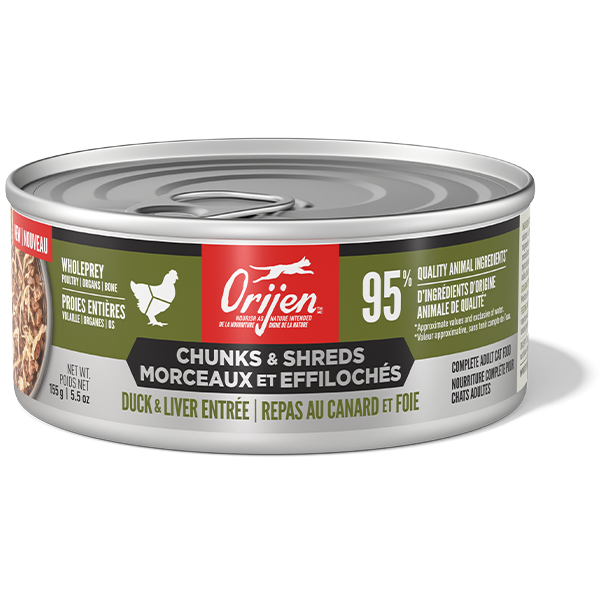 ORIJEN Cat Chunks & Shreds Duck & Liver Entree 155g (Case of 12)
