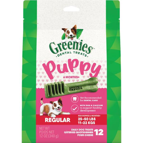 Greenies Natural Dental Treat Puppy – Regular 12 Count 12 oz