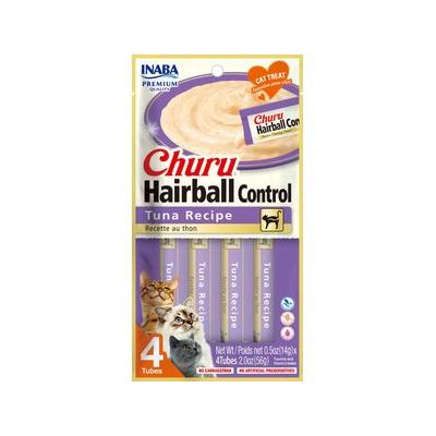 Inaba Churu Puree Indoor Care Tuna lickable cat treat tubes 4-pack carton