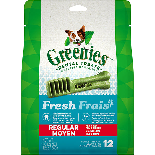 Greenies Fresh Dental Dog Treats Regular 12 Count 12 oz