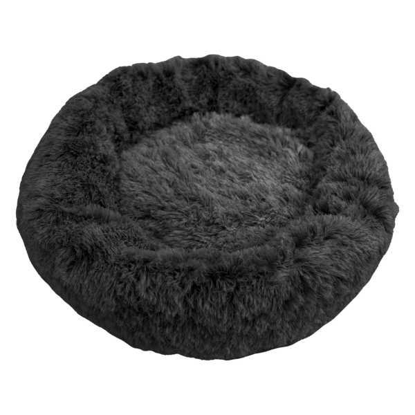 Gooeez Luxury Round Plush Pet Bed Large in Dark Grey