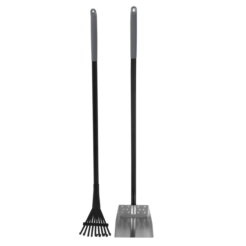 Petmate Clean Response aluminum rake and pan outdoor dog waste cleanup set