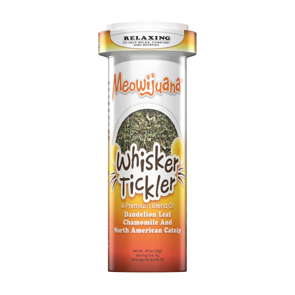 Meowijuana Whisker Tickler organic catnip chamomile dandelion blend for cats