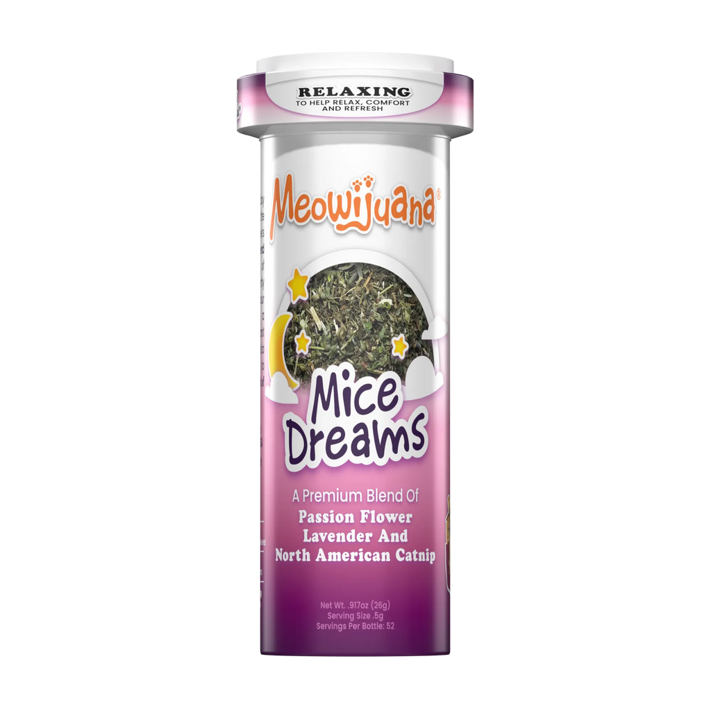 Meowijuana Catnip Mice Dreams organic catnip blend with passion flower and lavender