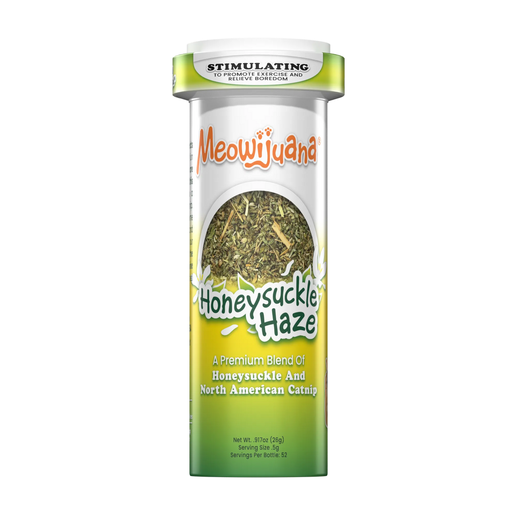 Meowijuana Honeysuckle Haze honeysuckle and organic catnip blend for cats