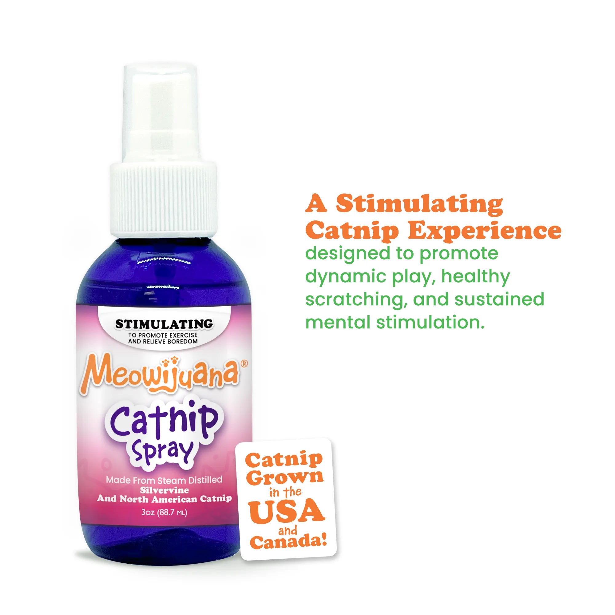Meowijuana Catnip and Silvervine Spray 3 oz bottle