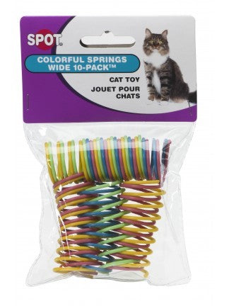 Spot Colorful Springs Wide cat toy springs, 10-pack assorted colours