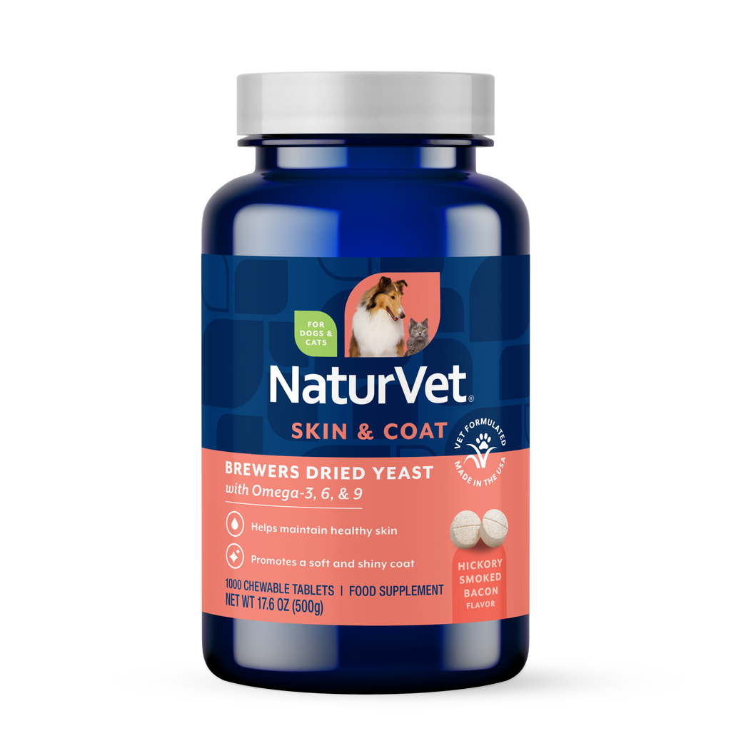 NaturVet Brewer's Dried Yeast with Omegas 1000 chewable tablets for dogs and cats