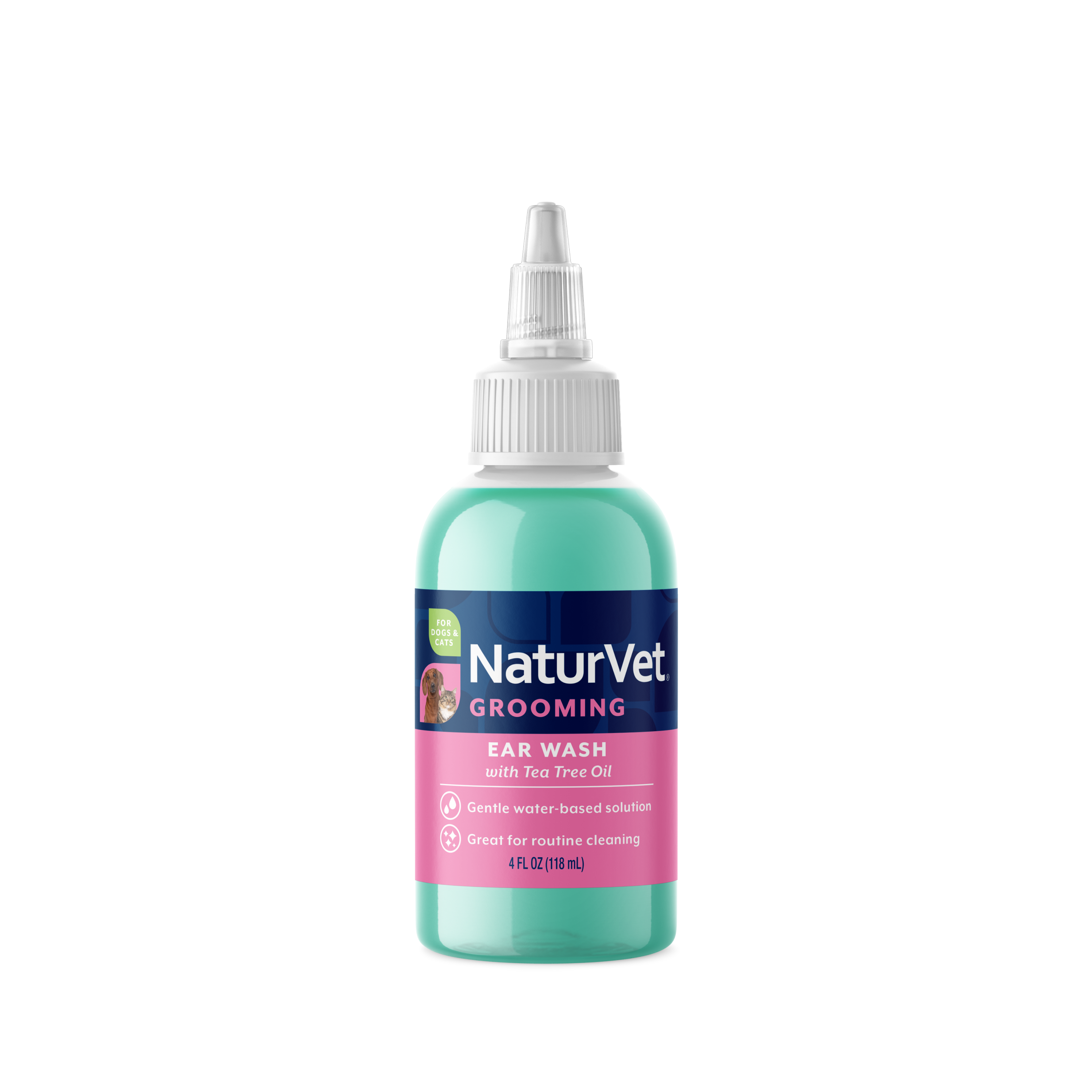 NaturVet Ear Wash with Tea Tree Oil for dogs and cats 4 oz bottle