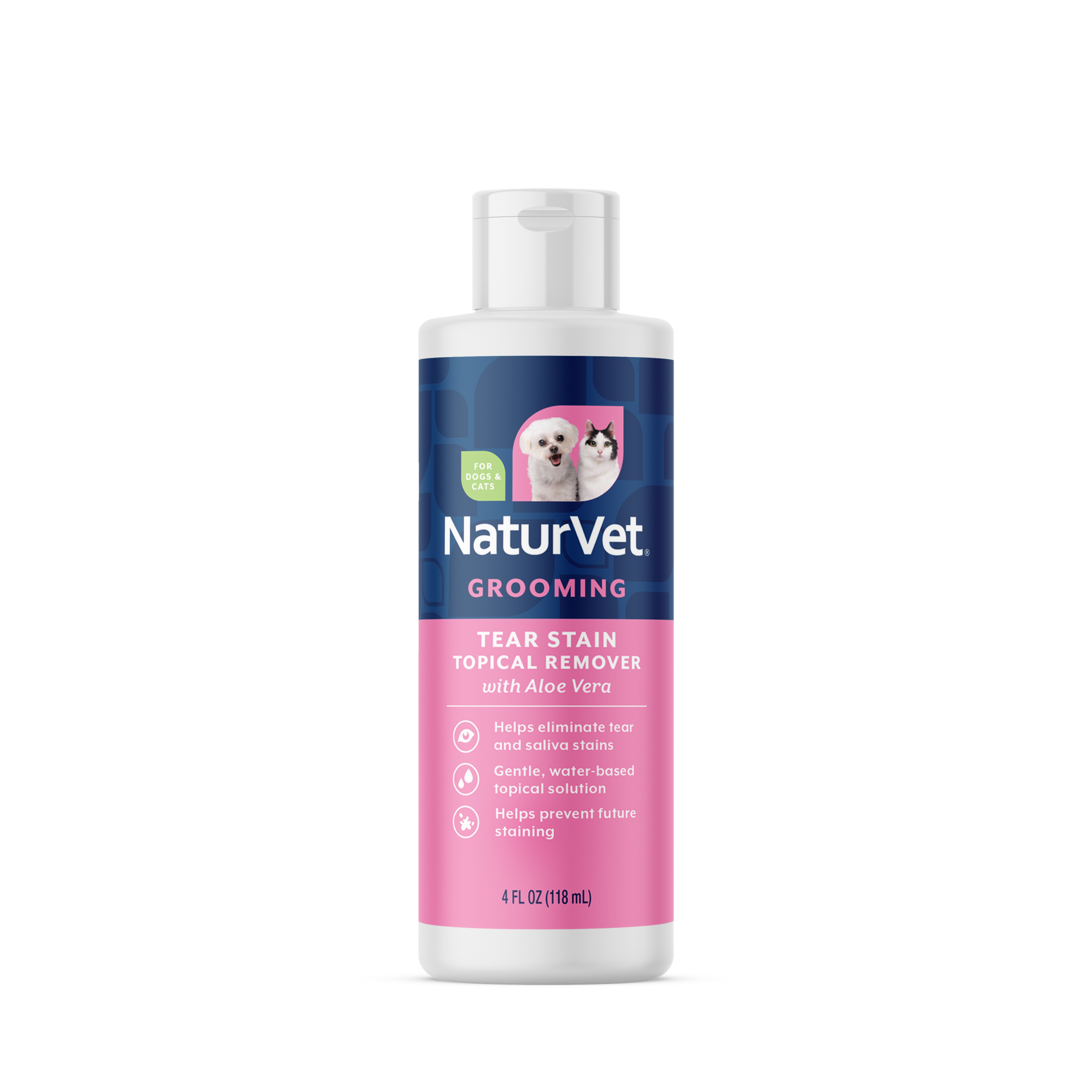 NaturVet Tear Stain Topical Remover with aloe vera for dogs and cats 4 oz