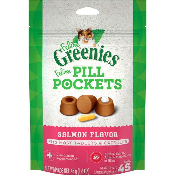 Greenies Feline Pill Pockets Salmon Cat Treats 1.6 oz