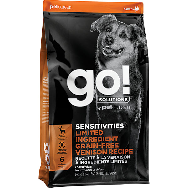 GO! Sensitivities Limited Ingredient Grain-Free Venison Dry Dog Food 3.5 lb (Case of 6)