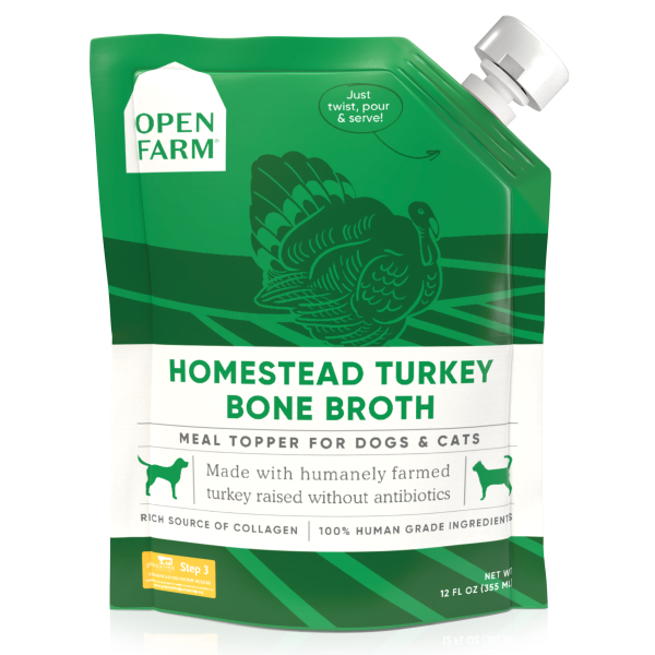 Open Farm - Dog/Cat Bone Broth Topper Homestead Turkey 12 oz