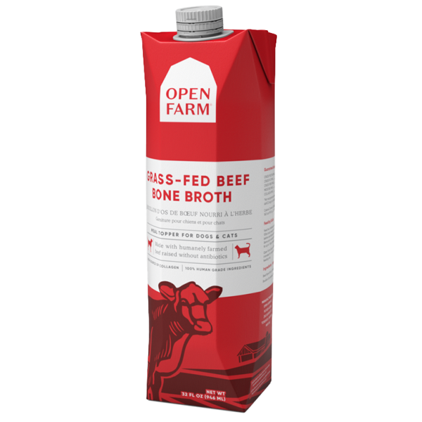 Open Farm - Dog/Cat Bone Broth Topper GrssFed Beef 33.8 oz