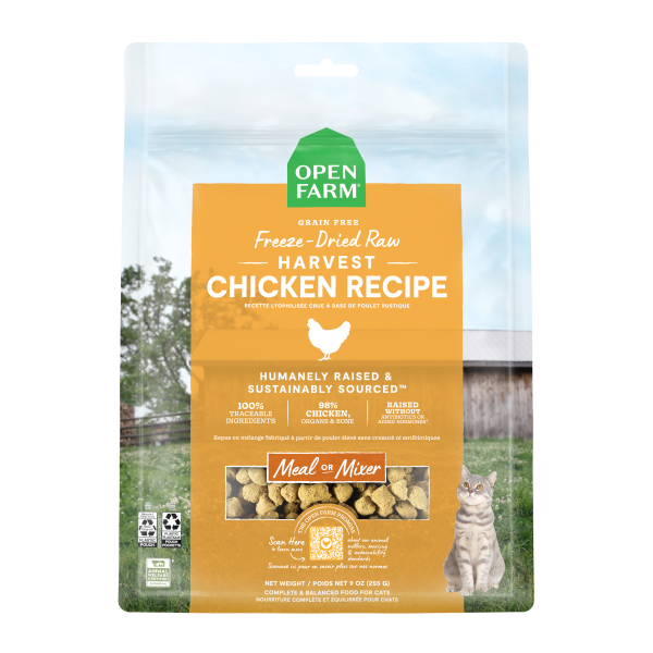 Open Farm Cat Freeze-Dried Raw Harvest Chicken Morsels 9 oz