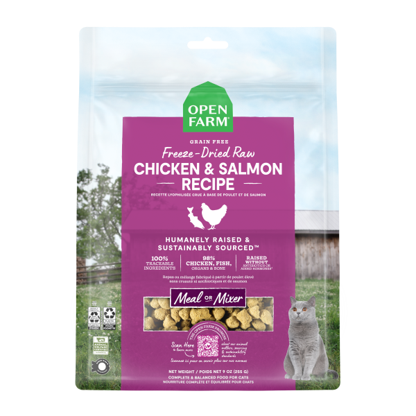 Open Farm Cat Freeze-Dried Raw Chicken & Salmon Morsels 9 oz